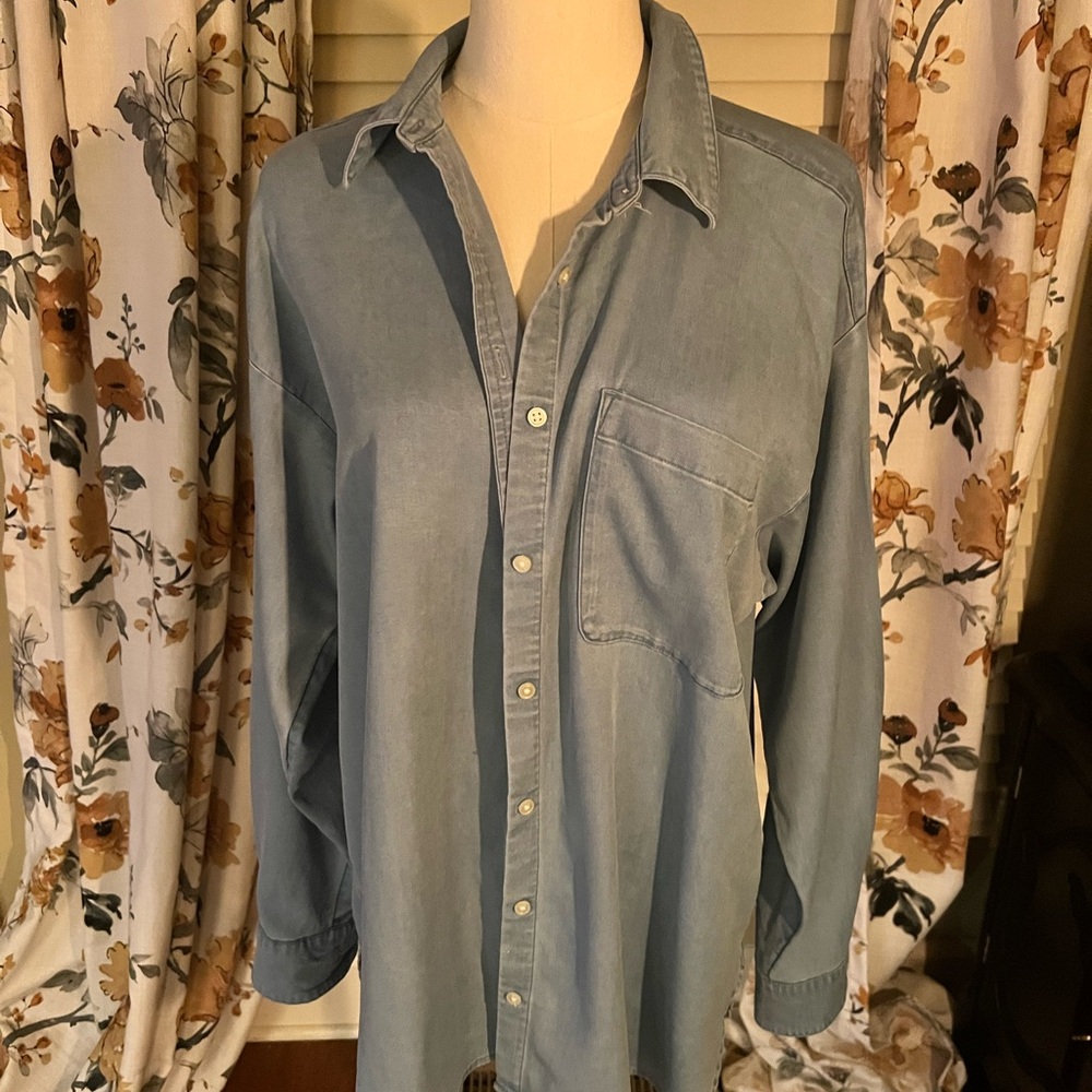 LOFT Casual Blue Button Down Shirt